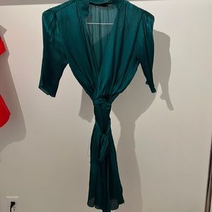 Green wrap dress